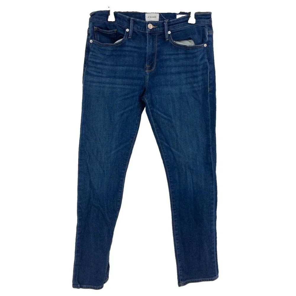 Men's Frame L'Homme Slim Jeans Dark Wash Blue Size 33L (Measures 32x31)